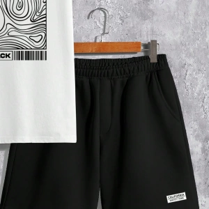 Contour Line Casual Baskılı Erkek Standart Beden Tişört Takımı
