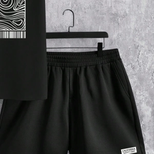 Contour Line Casual Baskılı Erkek Standart Beden Tişört Takımı