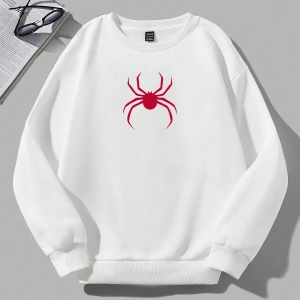 Coolane Bol Örümcek Desenli Sweatshirt Beyaz