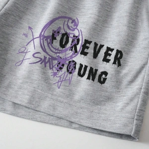 Coolane Cartoon & Letter Graphic Drawstring Waist Şort