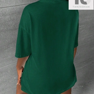 Coolane Casual Baskılı Yuvarlak Yaka Kısa Kollu Bol Kadın Tişört