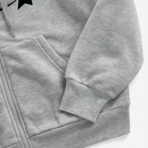 Coolane Casual Star & Letter Loose Fit Bağcıklı Kapşonlu Fermuarlı Sweatshirt Kadınlar İçin,  Model 5164
