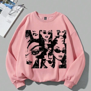 Coolane Figür Grafikli Düşük Omuzlu Pembe