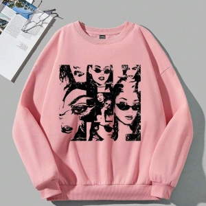 Coolane Figür Grafikli Düşük Omuzlu Pembe