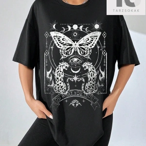 Coolane Figürlü ve Sloganlı Grafik Düşük Omuzlu Tişört