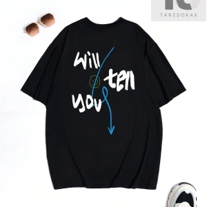 Coolane Harfli Grafik Düşük Omuzlu Tişört