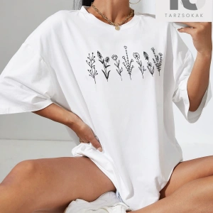 Coolane Kafatası Desenli Yuvarlak Yaka Sloganlı Kadın Tişört