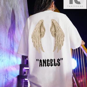 Coolane Kanatları ve Harf Grafikli Büyük Boy Tişört