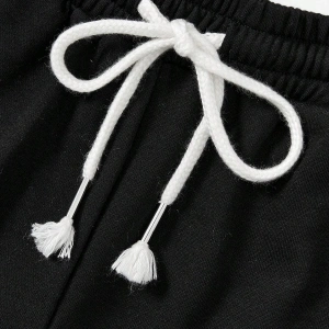 Coolane Letter Graphic Drawstring Waist Şort