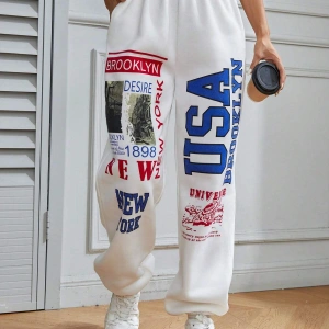 Coolane Letter Graphic Elastic Waist 4 Mevsim Eşofman