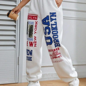 Coolane Letter Graphic Elastic Waist 4 Mevsim Eşofman