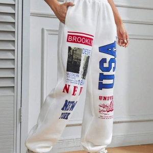 Coolane Letter Graphic Elastic Waist 4 Mevsim Eşofman