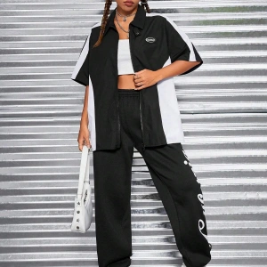 Coolane Letter Graphic Elastic Waist 4 Mevsim Eşofman