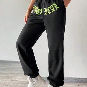 Coolane Letter Graphic Elastic Waist 4 Mevsim Eşofman