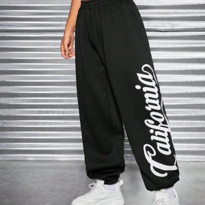 Coolane Letter Graphic Elastic Waist 4 Mevsim Eşofman