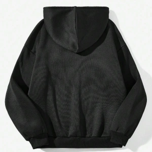 Coolane Örümcek ve Slogan Grafikli Düşük Omuzlu İpli Kapüşonlu Üst Siyah