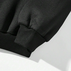 Coolane Örümcek ve Slogan Grafikli Düşük Omuzlu İpli Kapüşonlu Üst Siyah