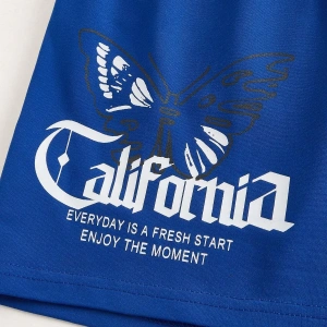 Coolane Slogan Graphic Drawstring Waist Şort