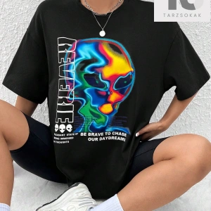 Coolane Sloganlı Grafik Düşük Omuzlu Tişört