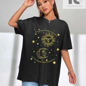 Coolane Wings Baskılı Düşük Omuzlu Büyük Boy Tişört