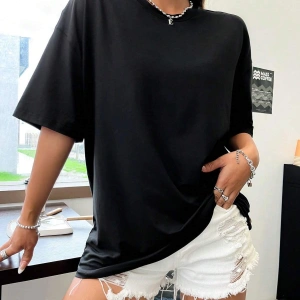 Coolane Yuvarlak Yaka Oversize Eğlenceli İfade Desenli Tişört