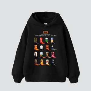 Cowboy Boots Baskılı Oversize Unisex Beyaz