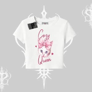 Cozy Queen Kedi Baskılı Babby Tee Tshirt