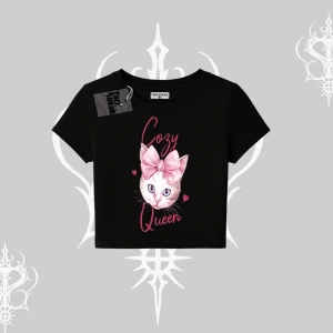 Cozy Queen Kedi Baskılı Babby Tee Tshirt