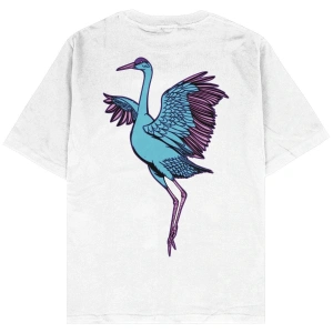 Crane Beyaz Oversize Unisex T-shirt