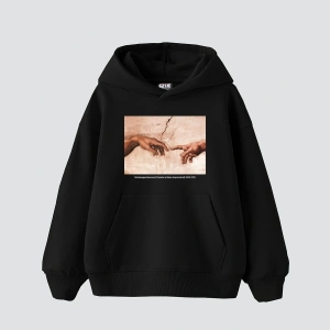 Creation of Adam Baskılı Oversize Unisex Beyaz