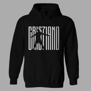 Cristiano Ronaldo Unisex Kapüşönlu Hoodie Siyah