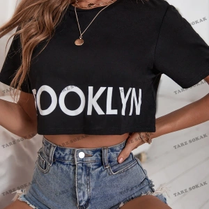 Crop CKOD-232913 Harf Grafikli Kırpma