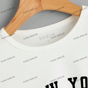 Crop CKOD-232913 Harf Grafikli Kırpma