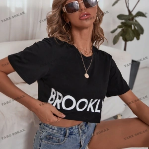 Crop CKOD-232913 Harf Grafikli Kırpma