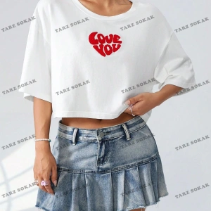 Crop CKOD-232913 Kadınlar Günü Yazılı Baskılı Yuvarlak Yaka