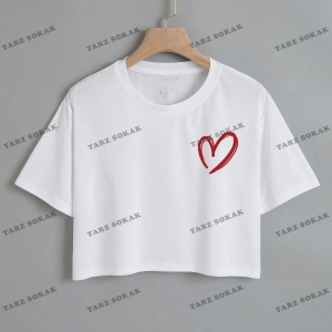 Crop CKOD-232913 Kalp Desenli Kısa