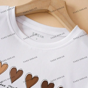 Crop CKOD-232913 Kalpli ve Sloganlı Grafik