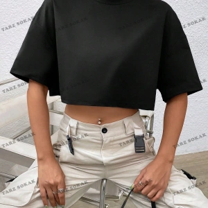 Crop CKOD-232913 Katı Düşük Omuz Kısa