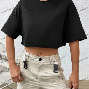 Crop CKOD-232913 Katı Düşük Omuz Kısa