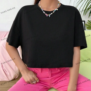 Crop CKOD-232913 Katı Düşük Omuz Kısa