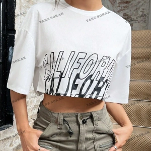 Crop CKOD-232913 Mektup Baskılı Kadın