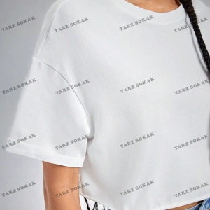 Crop CKOD-232913 Yaz Kıyafetleri Düşük Omuz Düz Crop CKOD-232913 Top