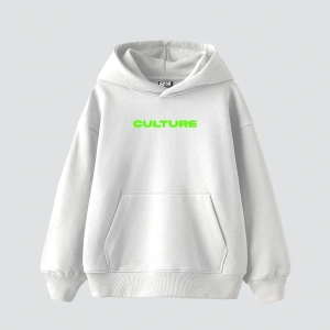 Culture Etnik Baskılı Oversize Unisex Premium Beyaz