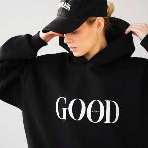 Cupla Unisex Big Good Vibes Sweatshirt Siyah