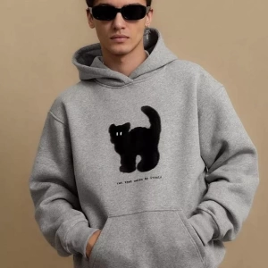 Cupla Unisex Cat That Walks By Itself Sweatshirt Gri