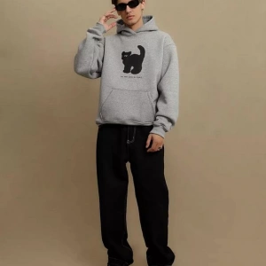 Cupla Unisex Cat That Walks By Itself Sweatshirt Gri