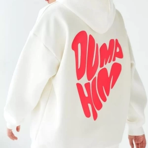 Cupla Unisex Dump Him Sweatshirt Beyaz