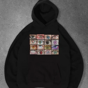 Cupla Unisex Eyes Sweatshirt Siyah
