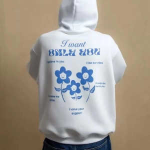 Cupla Unisex I Want Only You Sweatshirt Beyaz
