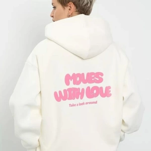 Cupla Unisex Moves With Love Sweatshirt Beyaz